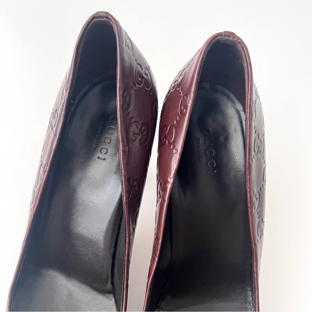 GUCCI | Brown Guccissima Leather Oversized Interlocking GG Logo Pumps Heels 39 - Picture 7 of 14